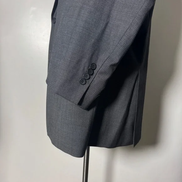 Awearness Kenneth Cole Suit Mens 52R W48x30 Grey Wool Executive Fit 2-Button